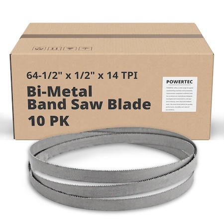 Powertec 64.5 in L, 1/2 in W, 14 TPI, Bi-Metal, 0.025 in Thick, 10 PK 13330-P10